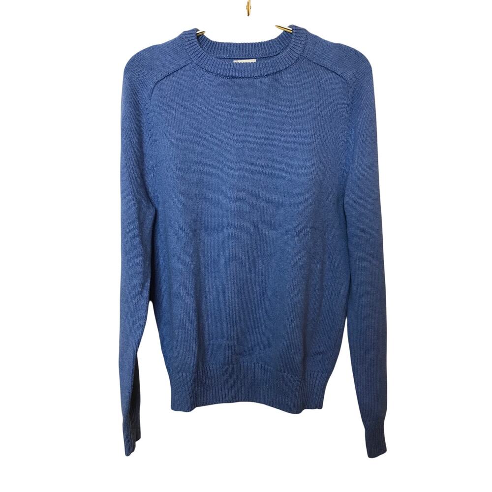 J. Crew Knit Crew Neck Sweater Womens S Blue Cotton